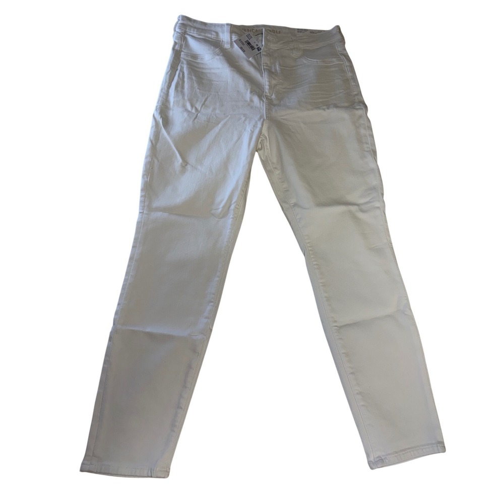 American Eagle Super High-Rise Jegging White Next Level Stretch 16 Short 33W J5